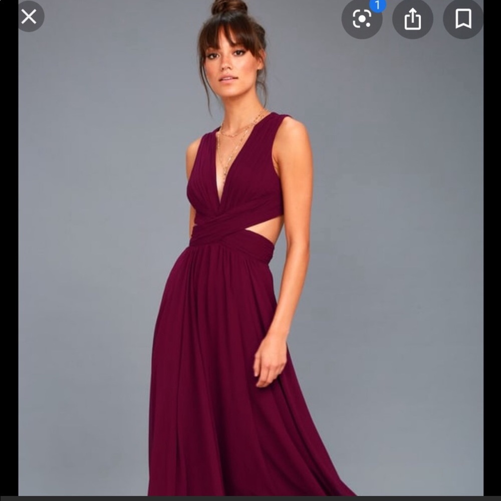 Lulus Vivid Imagination burgundy Cutout Maxi Dress
